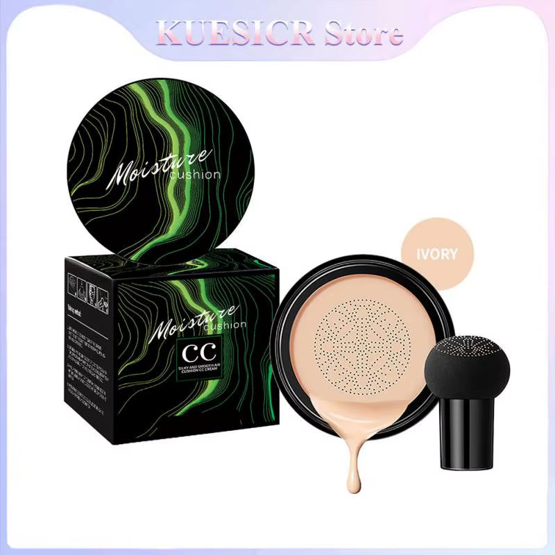 GlowVeil Mushroom Air Cushion CC Cream – Lightweight, Long-Lasting Moisture & Natural Brightening Coverage